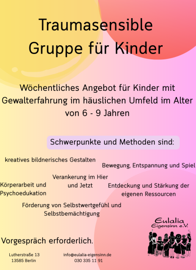 Traumasensible Gruppe für Kinder Traumasensible Gruppe für Kinder